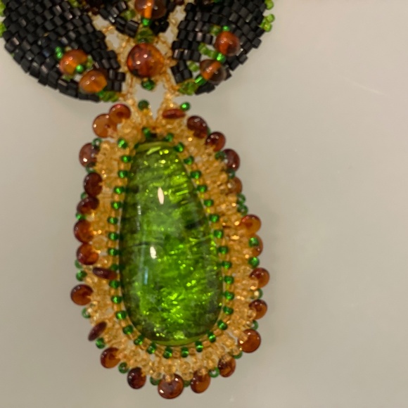 VINTAGE HANDCRAFTED AMBER NECKLACE, NWT - Picture 3 of 9